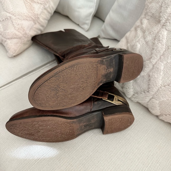 UGG Australia Women’s Channing Brown Tall Leather Riding Boot - Picture 7 of 8